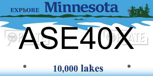 ASE40X Minnesota License Plate