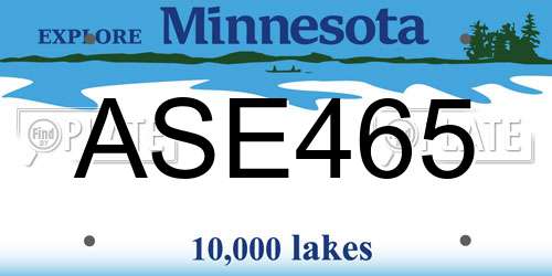 ASE465 Minnesota License Plate