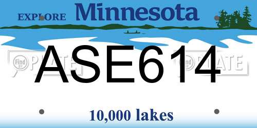 ASE614 Minnesota License Plate