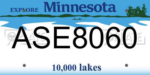 ASE8060 Minnesota License Plate