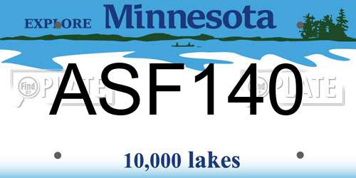 ASF140 Minnesota License Plate