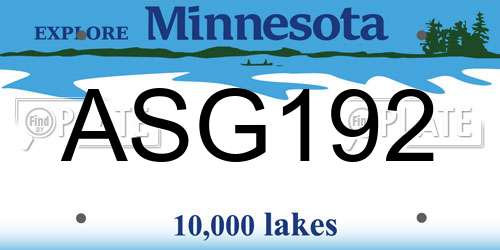 ASG192 Minnesota License Plate