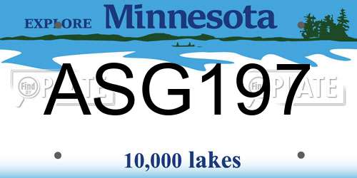 ASG197 Minnesota License Plate