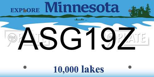 ASG19Z Minnesota License Plate