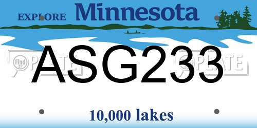 ASG233 Minnesota License Plate
