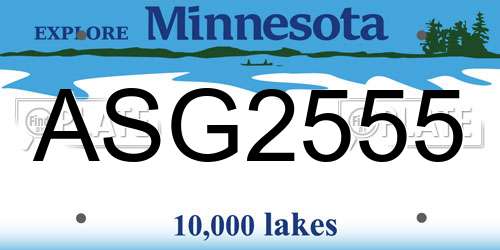ASG2555 Minnesota License Plate