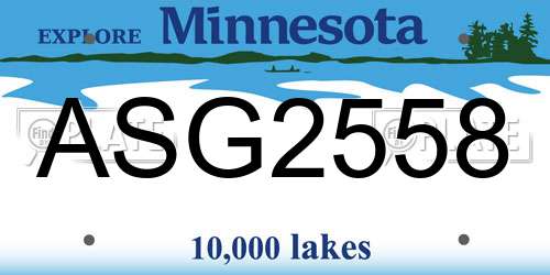 ASG2558 Minnesota License Plate