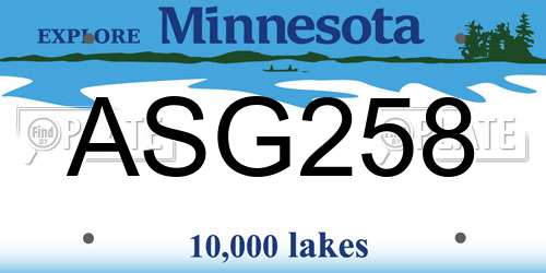 ASG258 Minnesota License Plate
