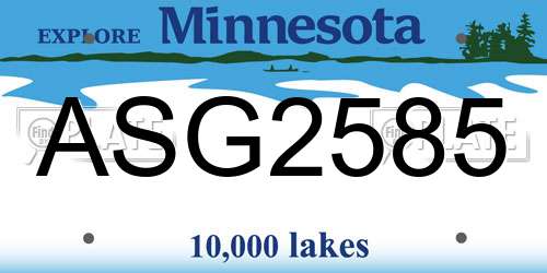 ASG2585 Minnesota License Plate