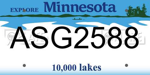 ASG2588 Minnesota License Plate