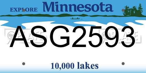 ASG2593 Minnesota License Plate