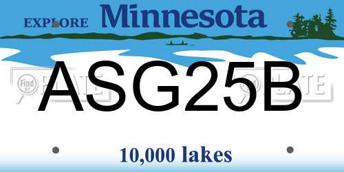 ASG25B Minnesota License Plate