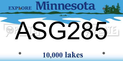 ASG285 Minnesota License Plate