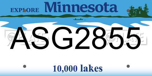 ASG2855 Minnesota License Plate
