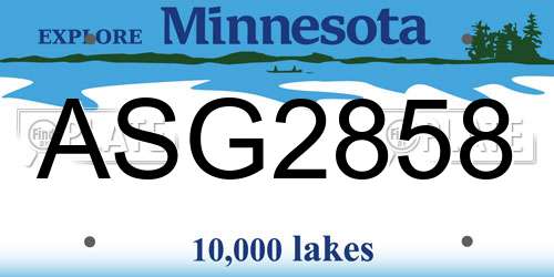 ASG2858 Minnesota License Plate