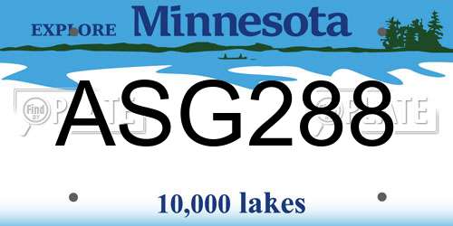 ASG288 Minnesota License Plate