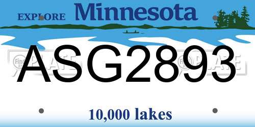 ASG2893 Minnesota License Plate