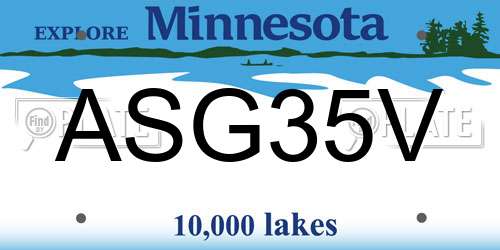 ASG35V Minnesota License Plate