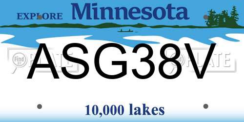 ASG38V Minnesota License Plate