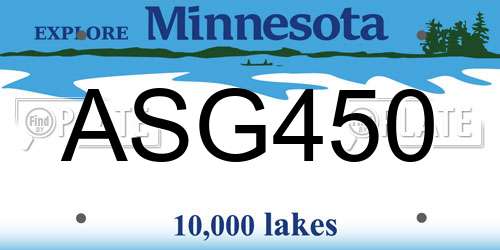 ASG450 Minnesota License Plate