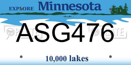 ASG476 Minnesota License Plate