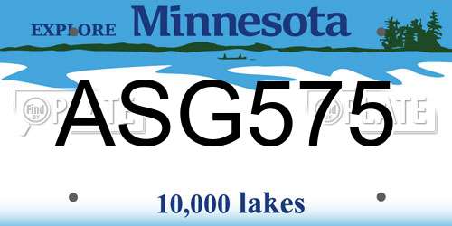 ASG575 Minnesota License Plate