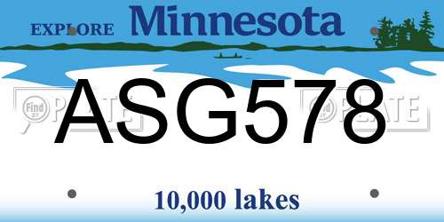 ASG578 Minnesota License Plate