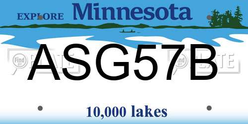 ASG57B Minnesota License Plate