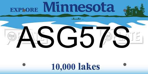 ASG57S Minnesota License Plate