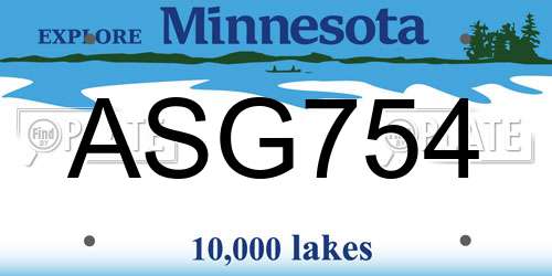ASG754 Minnesota License Plate