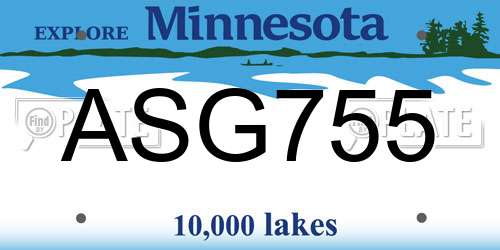 ASG755 Minnesota License Plate