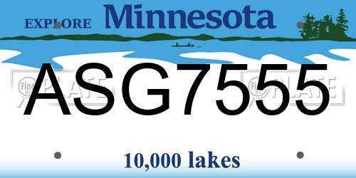 ASG7555 Minnesota License Plate