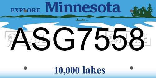 ASG7558 Minnesota License Plate