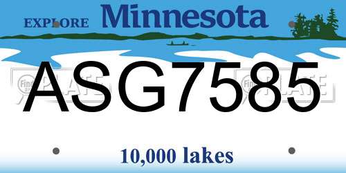 ASG7585 Minnesota License Plate