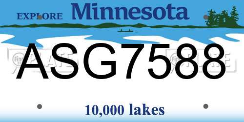 ASG7588 Minnesota License Plate