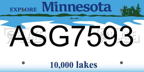 ASG7593 Minnesota License Plate