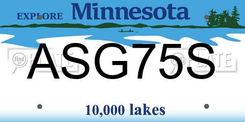 ASG75S Minnesota License Plate