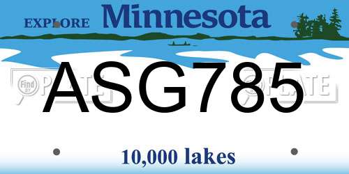 ASG785 Minnesota License Plate
