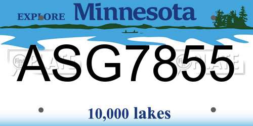 ASG7855 Minnesota License Plate