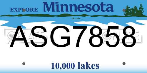 ASG7858 Minnesota License Plate