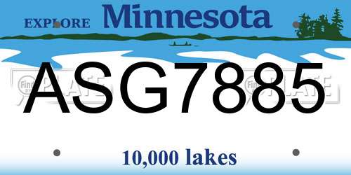 ASG7885 Minnesota License Plate