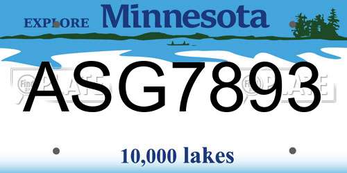 ASG7893 Minnesota License Plate