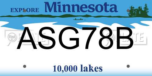 ASG78B Minnesota License Plate