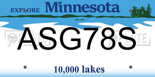 ASG78S Minnesota License Plate