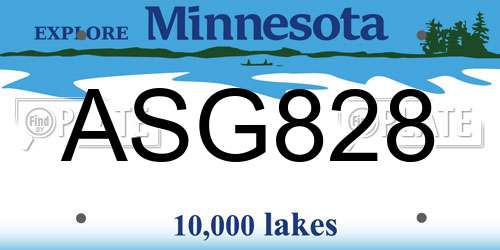 ASG828 Minnesota License Plate