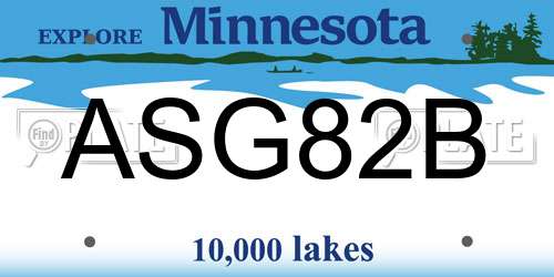 ASG82B Minnesota License Plate