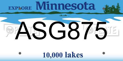 ASG875 Minnesota License Plate
