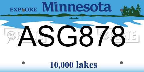 ASG878 Minnesota License Plate