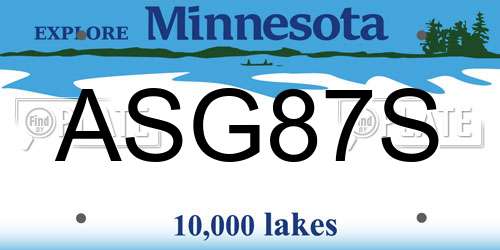 ASG87S Minnesota License Plate