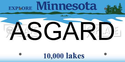 ASGARD Minnesota License Plate